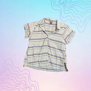 EDDIE BAUER Striped Short Sleeve Button-Up